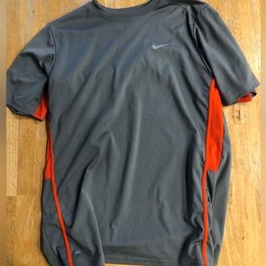 Nike XL dri- fit gray and orange t shirt